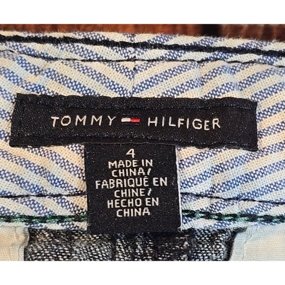 Tommy Hilfiger Chambray Denim Mini Skirt Logo Buttons Pockets Dark Blue Women 4 - Picture 10 of 10